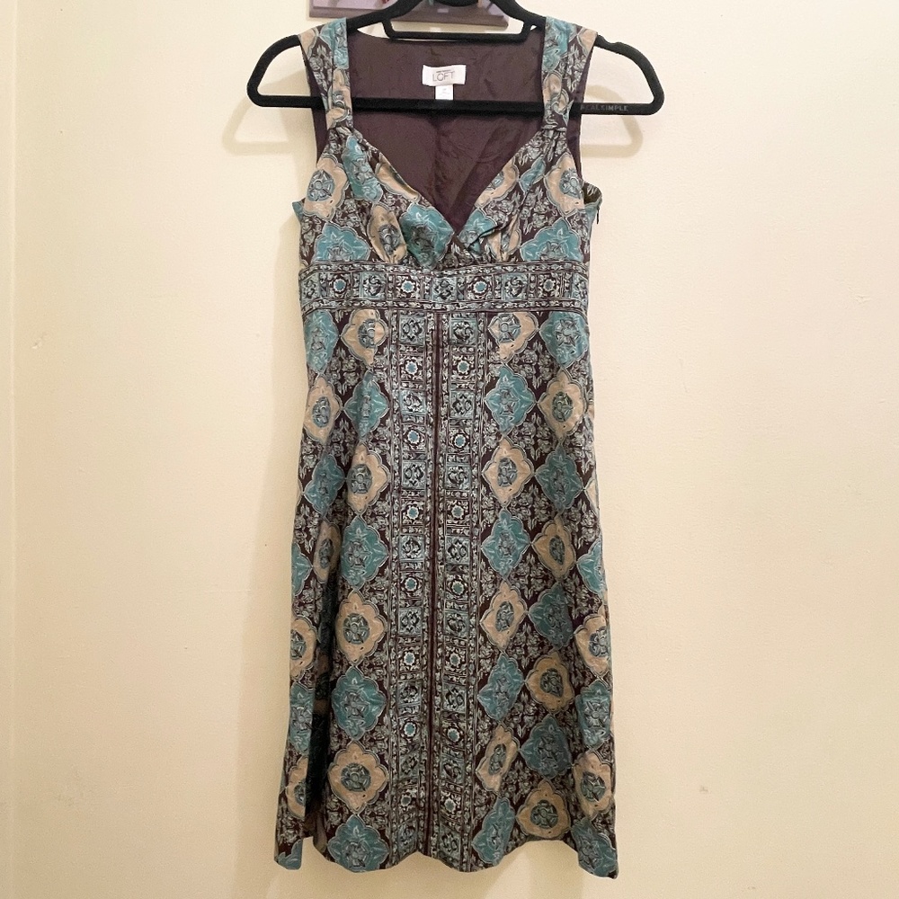 NEW Ann Taylor LOFT Midi Boho sundress 0P, multi floral, Adjustable neckline